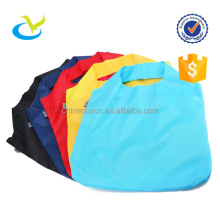 Custom logo foldable nylon grocery shop bag with pouch